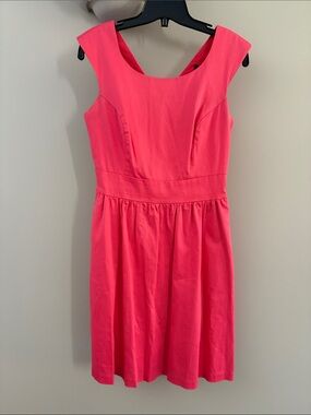 Jacob Bright Coral-Pink Sleeveless Midi Dress